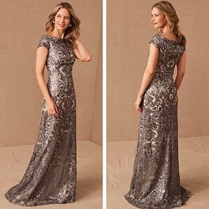 Sophisticated Form Fitting Lace and Sequin Dress by Tadashi Shoji
